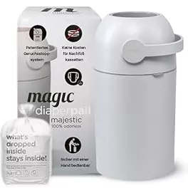 Magic Majestic Nappy Bin Set with 1 Refill Pack & Blue Bear Nappy | Nappy Keeper 12 L with Odour Stop System | Up to 25 Nappies | No Refill Cassettes Required | Bin for Baby Nappies : Amazon.de: Baby Products