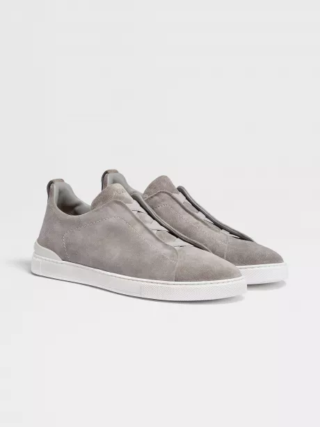 Grey Mélange Suede Triple Stitch™ Sneakers SS25 22361729 | Zegna ROW