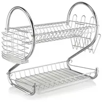 Escorredor De Louça Pratos Talheres Inox Cozinha Duplo | Frete grátis