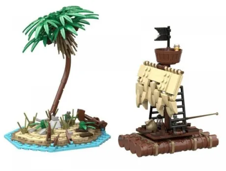 BlueBrixx - Specials - 105129 - Pirates Island: Island with Raft