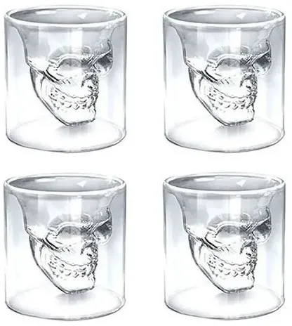 101076-copo Shot Caveira Vidro Grd. 300ml/2pc Kljb-250 Cor Vidro transparente | Parcelamento sem juros