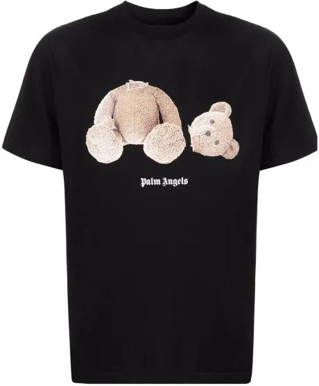 Palm Angels Camiseta Com Estampa Broken Bear | Preto | FARFETCH BR
