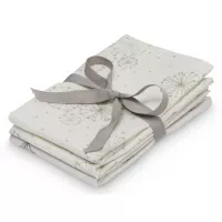 Cam Cam 4er Set Spucktücher 'Löwenzahn & Waldtiere' creme 30x30cm
