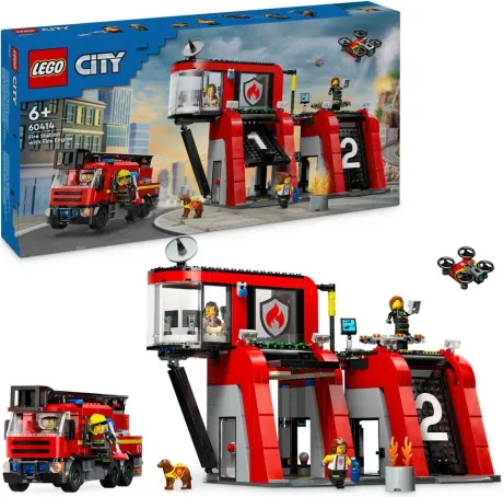 LEGO® Feuerwehrstation mit Drehleiterfahrzeug (60414), LEGO City (843 St