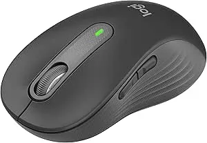 Mouse Sem Fio Logitech Signature M650 L com Design de Tamanho Padrão, Clique Silencioso, Botões Laterais Personalizáveis, Conexão USB e Bluetooth - Grafite r