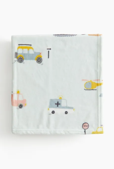 Gemustertes Fleeceplaid - Hellgrün/Fahrzeuge - Home All | H&M DE