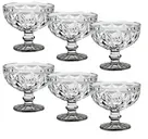 Jogo Com 6 Taças De Sobremesa Diamante Em Vidro 300ml Original | MercadoLivre