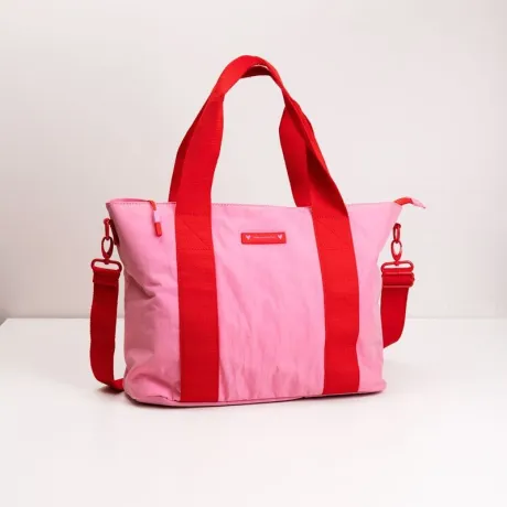 bolsa tote rosa e vermelha - imaginarium