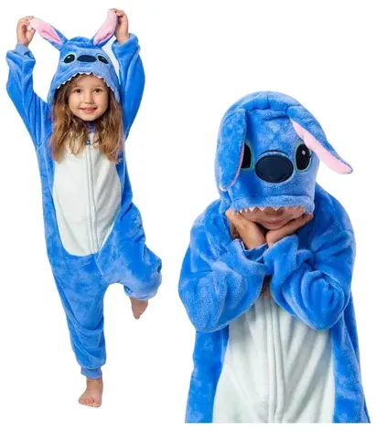 Pijama Macacão Menina Infantil Kigurumi De Pelúcia Com Zíper | Parcelamento sem juros