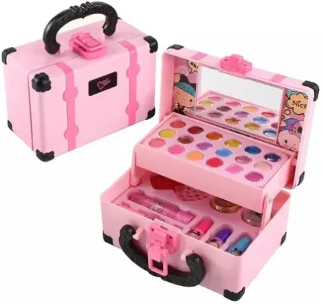 Conjunto De Maquiagem Infantil Lavável De 32 Peças Com Estoj | Frete grátis