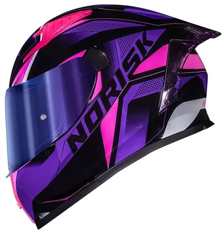 Capacete Norisk Flow Pulse Roxo Rosa + Viseira Extra | Parcelamento sem juros