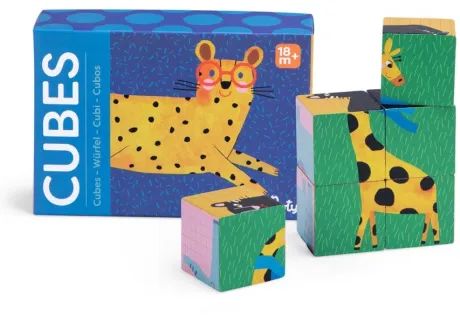 Toupitis Holzwürfel-Puzzle | 6 Tiere