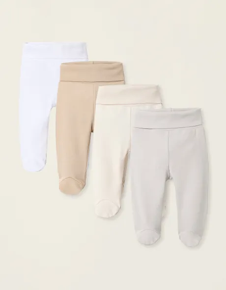 Pack 4 Calças com ou sem pé (3-6M)