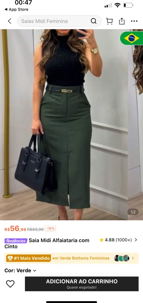 Saia Midi Alfaiataria com Cinto Descobri produtos incríveis no SHEIN.com, venha conferir! http://api-shein.shein.com/h5/sharejump/appjump?link=lz5IgyrncuL_8&localcountry=BR