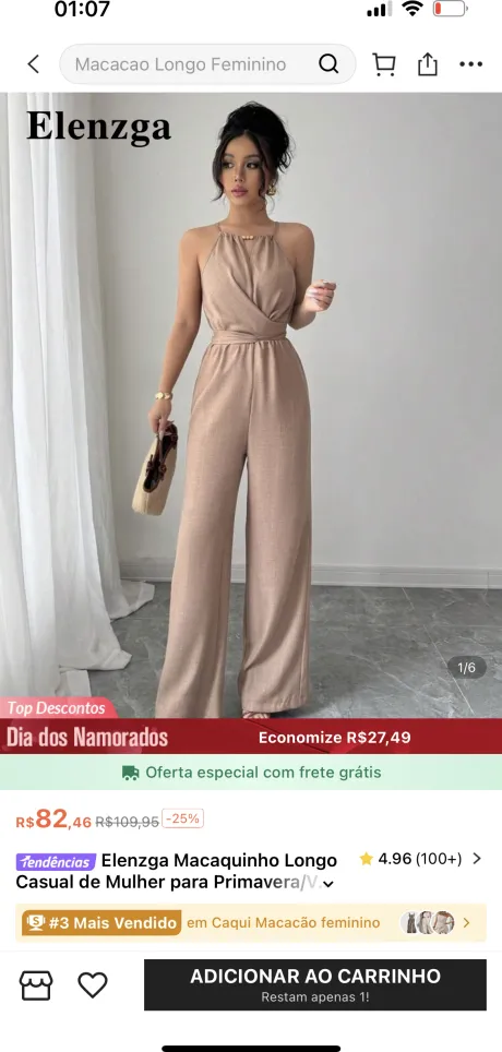 Elenzga Macaquinho Longo Casual de Mulher para Primavera/Verão, Tecido Amarrotado Cáqui com Detalhe de Contas na Cintura, Design de Botões e Amarração Descobri produtos incríveis no SHEIN.com, venha conferir! http://api-shein.shein.com/h5/sharejump/appjump?link=lz5Ads75oYJ_8&localcountry=BR