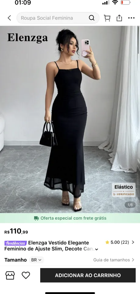 Elenzga Vestido Elegante Feminino de Ajuste Slim, Decote Canoa, Bainha Tipo Calda de Peixe, Efeito Sólido, Comprimento Até a Panturrilha Descobri produtos incríveis no SHEIN.com, venha conferir! http://api-shein.shein.com/h5/sharejump/appjump?link=lz5At0Pi9ck_8&localcountry=BR