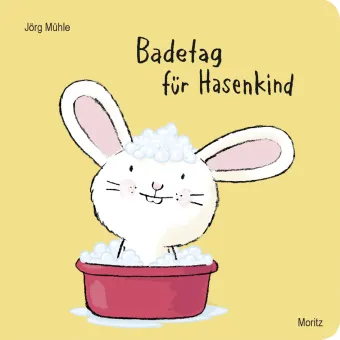 Badetag für Hasenkind von Jörg Mühle