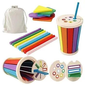Montessori Spielzeug Ab 1 Jahr, Holz Farb Form Zuordnungsspiele, Sensorisches Spielzeug für die frühe Kindheit, Sortier und Stapelspielzeug für Babys im Alter von 1–3 Jahren, steckspiel ab 1 jahr.: Amazon.de: Spielzeug