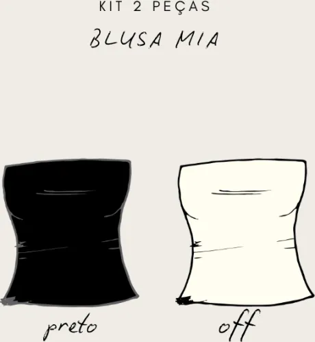 Kit Blusa Mia 2 Peças (preto e off)