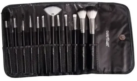 Kit de 12 pincéis para maquiagem Macrilan KP1-5E cor preto | Frete grátis