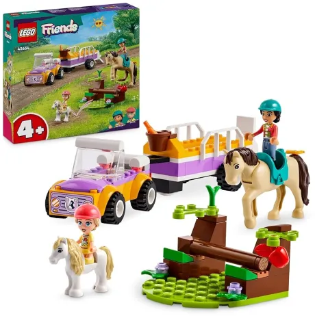 LEGO Friends Pferde- und Pony-Anhänger, Pferde-Spielzeug für Mädchen und Jungen mit Auto und Figuren, Mini-Puppen-Set mit Liann, Zoya und 2 Tierfiguren, Geschenk für Kinder 4 Jahren 42634: Amazon.de: Spielzeug