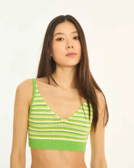 top tricot conjunto tec verde