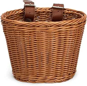 Yeehliny Children's Bicycle Basket, Braided Bicycle Basket for Girls and Children, Front, Bicycle Basket, Handlebar Basket, Plastic Basket with Leather Straps (Brown) : Amazon.de: Sports & Outdoors