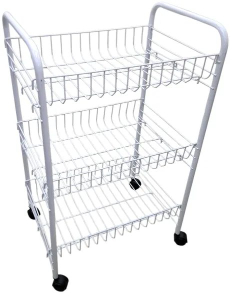 (1) ORGANIZADOR MULTIUSO METAL BLANCO 3 NIVELES CON RODO