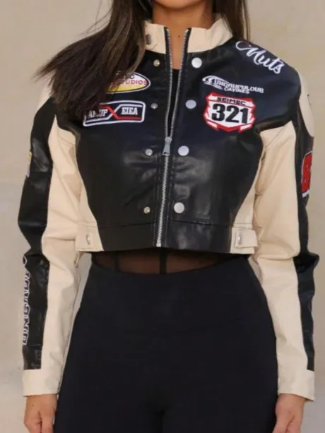 Jaqueta Couro Motoqueira Curta 8943#