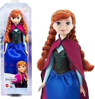 Mattel Disney Prinzessin Anna Puppe, Die Eiskönigin Puppe, kämmbare Haare, beweglich, im Reiseoutfit, abnehmbarer Umhang, Disney Geschenke, Spielzeug ab 3 Jahre, HLW49: Amazon.de: Spielzeug