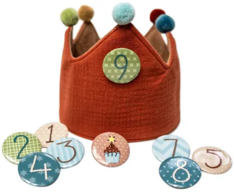 Geburtstagskrone Musselin – Rotbraun – Papierdrachen