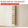 Radius Booksbaum 2 Wand groß Weiß – Bücherregal aus pulverbeschichtetem Stahl, 15 x 170 x 15,5 cm für ca. 130 Bücher, Tragkraft 6,5 kg je Boden, Elegantes Wandregal (725B)