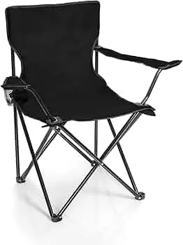 BigDean Faltstuhl SCHWARZ Campingstuhl Anglerstuhl mit Getränkehalter & Tragetasche - Anglersessel klappbar - Klappstuhl Gartenstuhl Faltstuhl Relaxsessel Angelsessel faltbar : Amazon.de: Sport & Freizeit