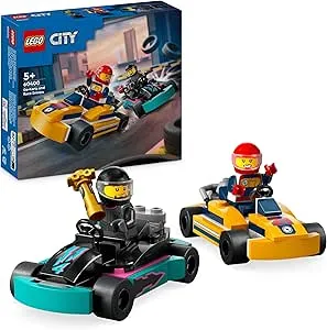LEGO City Go-Karts mit Rennfahrern, Set mit 2 Rennfahrer-Minifiguren und Rennautos, Auto-Spielzeug ab 5 Jahren für Jungs und Mädchen, lustiges Geschenk für Kinder 60400: Amazon.de: Spielzeug