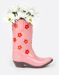 DOIY Vase Cowboy Boot Pink | Western Style | Keramik | Geschenkbox | Welovedeco.de