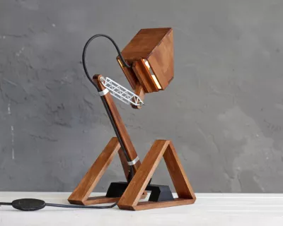 Holzlampe Schreibtischlampe rustikale Lampe Nachtlicht aus | Etsy