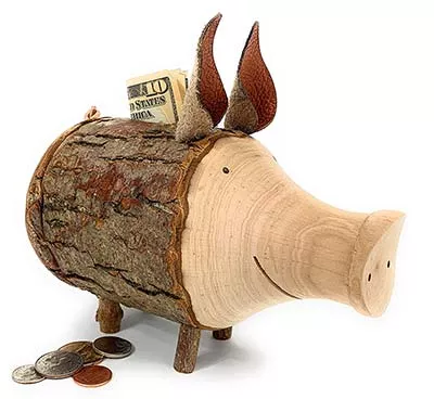 Sparschwein aus Holz - Geschenkefund.de