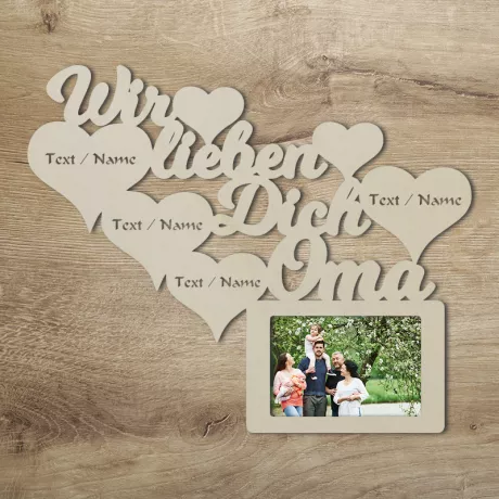 Oma Geschenkidee Wir lieben Dich Oma Bilderrahmen