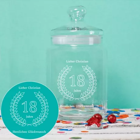Keksglas zum 18. Geburtstag online kaufen | Geschenke.de Online Shop
