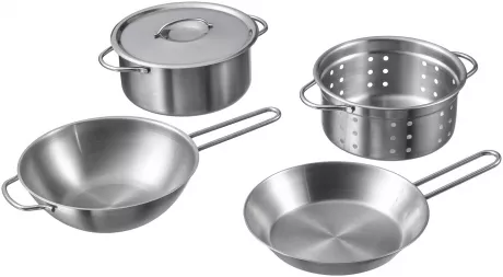 DUKTIG Topf-Set für Kinder 5-tlg., stahlfarben