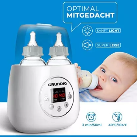 Grundig 3-in-1 Baby Bottle Warmer, Anti-Stomach Pain, Automatic for 2 Bottles, Baby Food Warmer with Travel Steriliser for Baby Bottles, Jar Warmer : Amazon.de: Baby Products